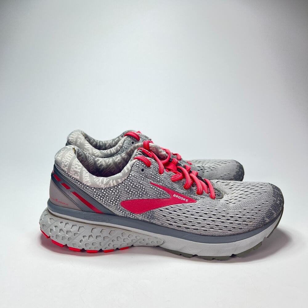 Brooks Ghost 11 Gray Pink Performance Running Training Shoes Women's Size 8